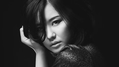 Metallic dress asians models black hair Korean Ryu Ji Hye