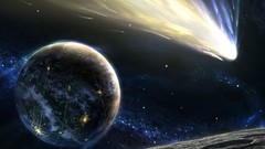 Meteorite outer space digital art