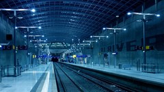 Metro blue Station underground urban