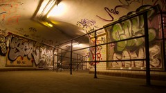 Metro graffiti Paris subway abandoned urban Saint Martin