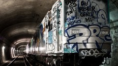 Metro graffiti Paris subway abandoned urban tracks