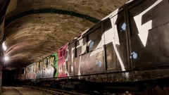 Metro graffiti Paris subway abandoned urban tracks