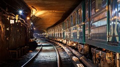 Metro Moscow underground Russian railroad tracks tunnels trains