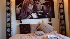 Metroid beds artwork bookshelf