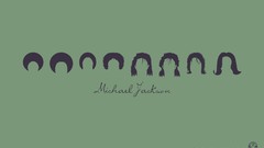 Michael Jackson green background long hair Pop curly hair 