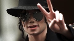 Michael Jackson sunglasses V sign pop stars