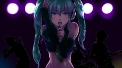 Micro TV shows blue hair anime girls singers hatsune miku 