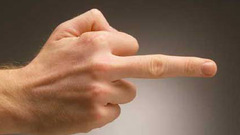 Middle finger hand abstract