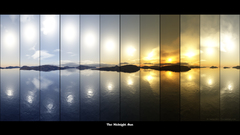 Midnight sun artwork nature