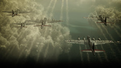 Military clouds fleet sky