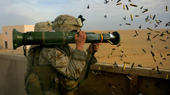 Military deserts RPG rocket