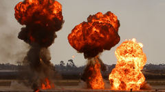 Military explosions napalm