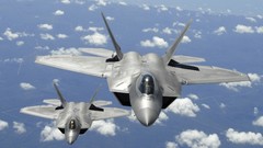 Military F-22 Raptor planes