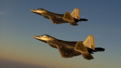 Military F-22 Raptor planes