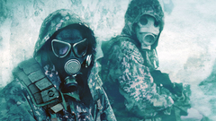 Military gas masks camouflage