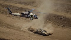 Military Helicopters deserts tanks