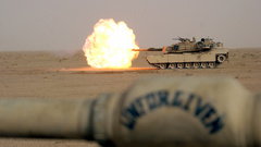 Military M1A1 Abrams tanks