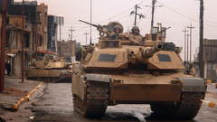 Military M1A1 tanks