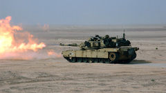 Military M1A1 warfare tanks
