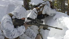 Military snipers winter snow