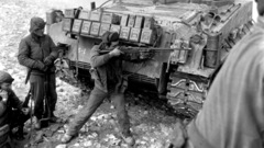 Military tanks grayscale