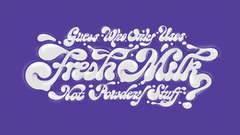 Milk Typography purple background