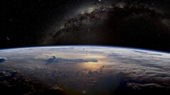Milky Way Space digital art space art Stars planet Earth