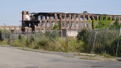 Mill abandoned architecture fences buildings urban streets 