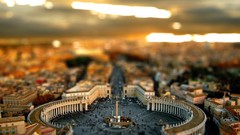Miniature cityscapes tilt-shift