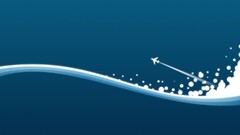 Minimalism Aircraft digital art blue background abstract