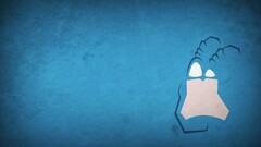 Minimalism artwork cartoon blo0p superhero blue background blue