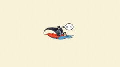 Minimalism artwork superhero cartoon Batman superman humor cape
