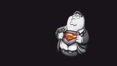 Minimalism artwork superhero cartoon peter griffin gray