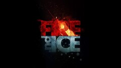 Minimalism black dark Typography fire ice Simple Background