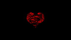 Minimalism black red artwork black background Heart (Design)