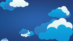 Minimalism clouds white blue sky artwork