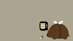 Minimalism humor bees Bears honey Simple Background artwork