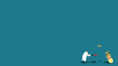 Minimalism humor blue background food