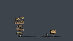 Minimalism humor sign artwork