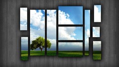 Minimalism nature collage landscape Trees