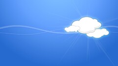 Minimalism simple blue background clouds artwork