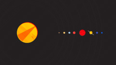 Minimalism sun Earth solar system digital art black background