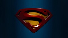 Minimalism superman logo blue background