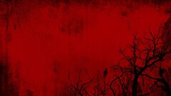 Minimalism Trees red background grunge artwork red