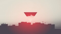 Minimalism triangle City digital art abstract