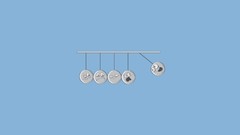 Minimalistic artwork Newton's cradle