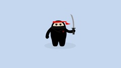 Minimalistic artwork ninjas