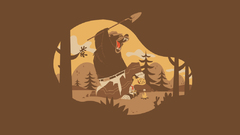 Minimalistic funny Bears camping