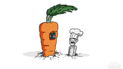 Minimalistic funny carrots chef