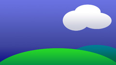 Minimalistic hills clouds